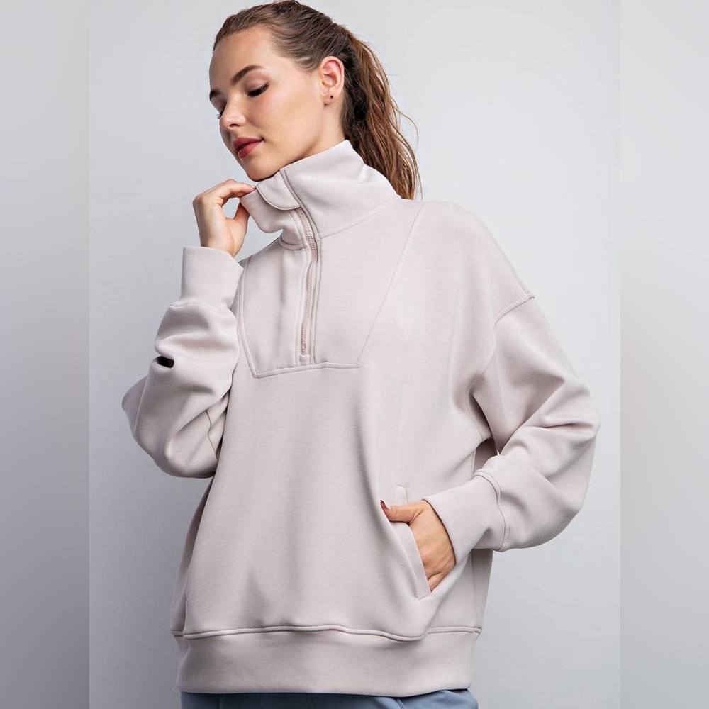 Funnel neck air soft pullover